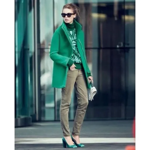 J. Crew Kelly Green Stadium Cloth Wool Coat - Picture 2 of 16